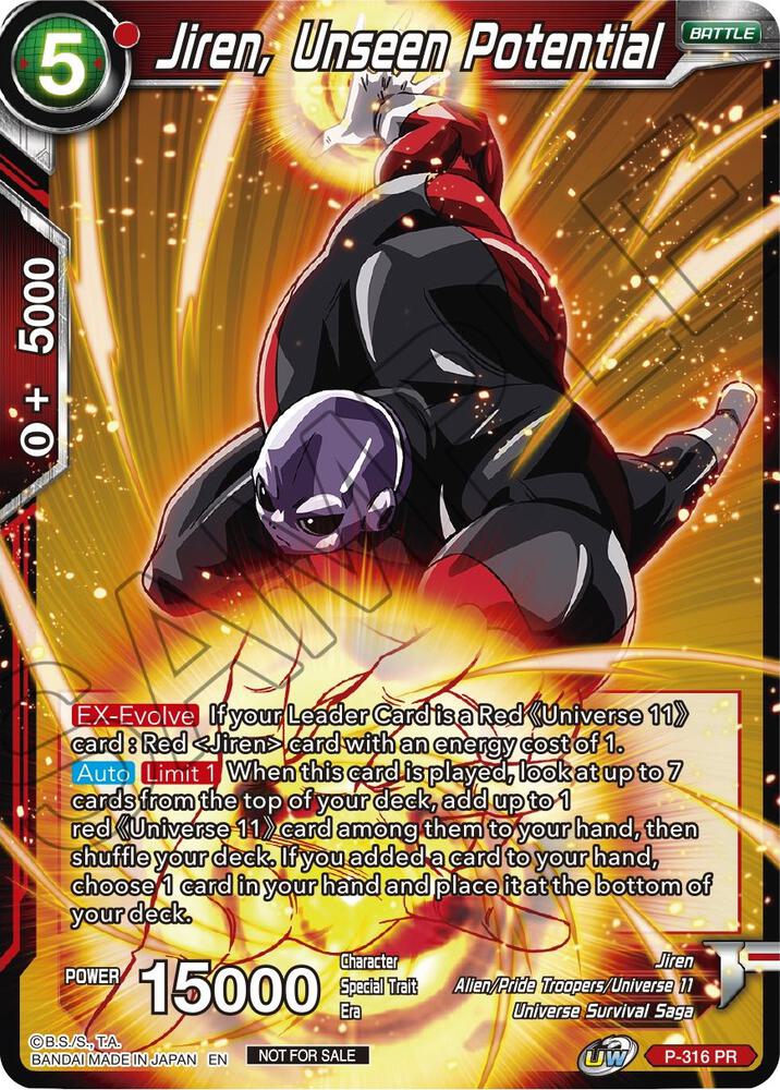 Jiren Unseen Potential P-316 carta