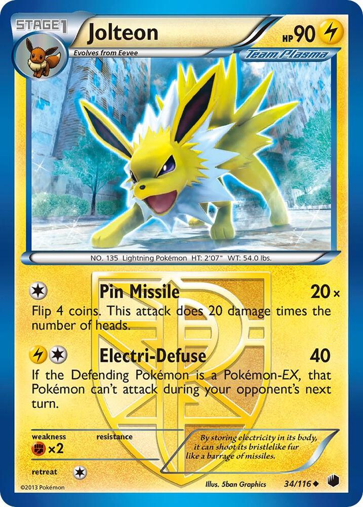 Jolteon Team Plasma 34/116 card