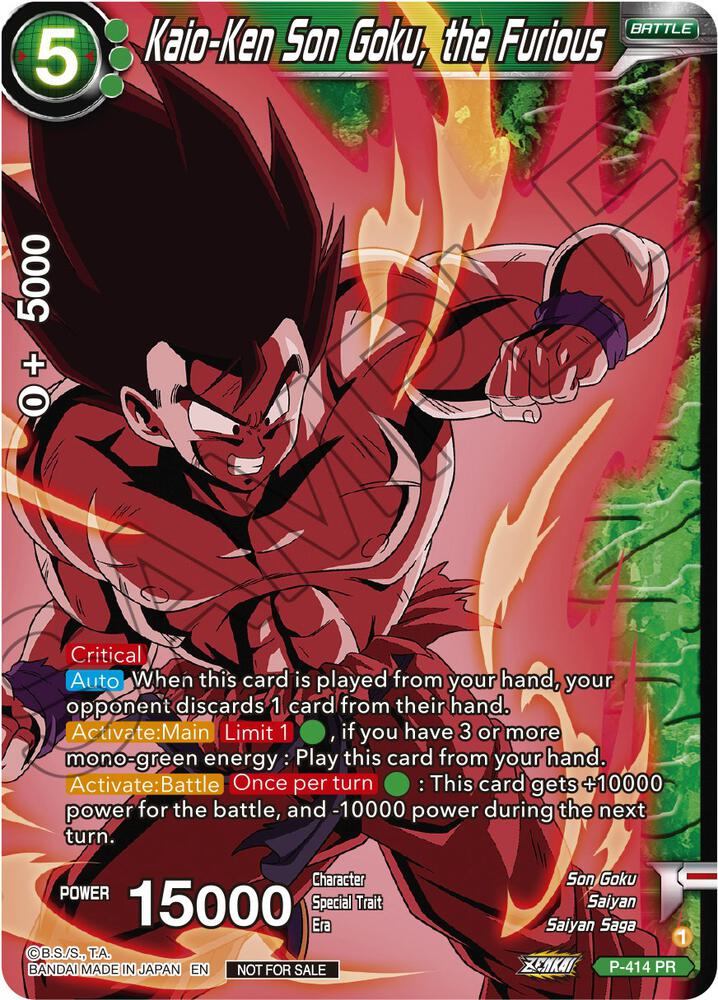 Kaio Ken Son Goku the Furious Zenkai Series Tournament Pack Vol1 P-414 card