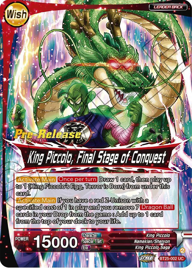 King Piccolo King Piccolo Final Stage of Conquest BT25-002 carta