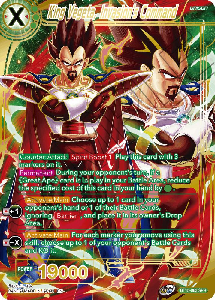 King Vegeta Invasions Command SPR BT15-063