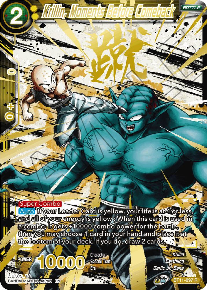 Krillin Moments Before Comeback Alternate Art BT11-097