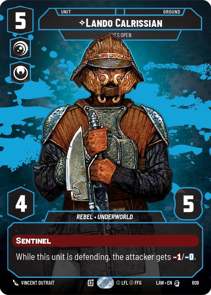 Lando Calrissian Eyes Open Prestige 809 card
