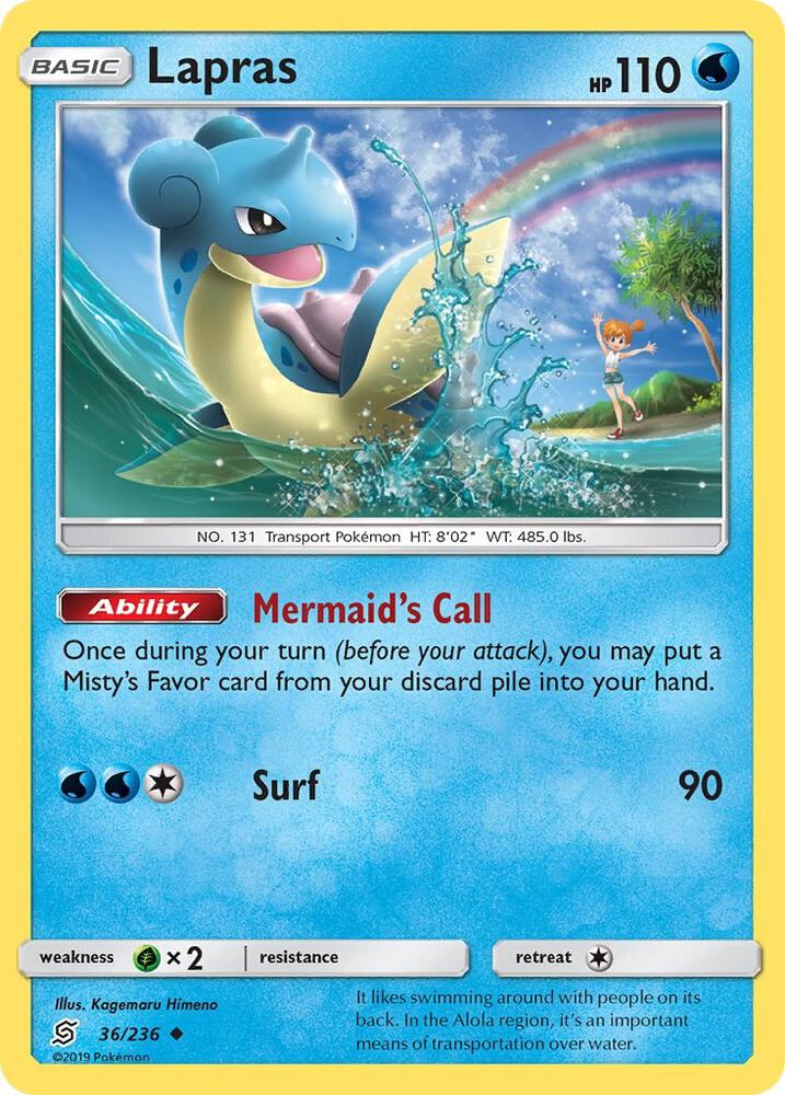 Lapras 36/236 card