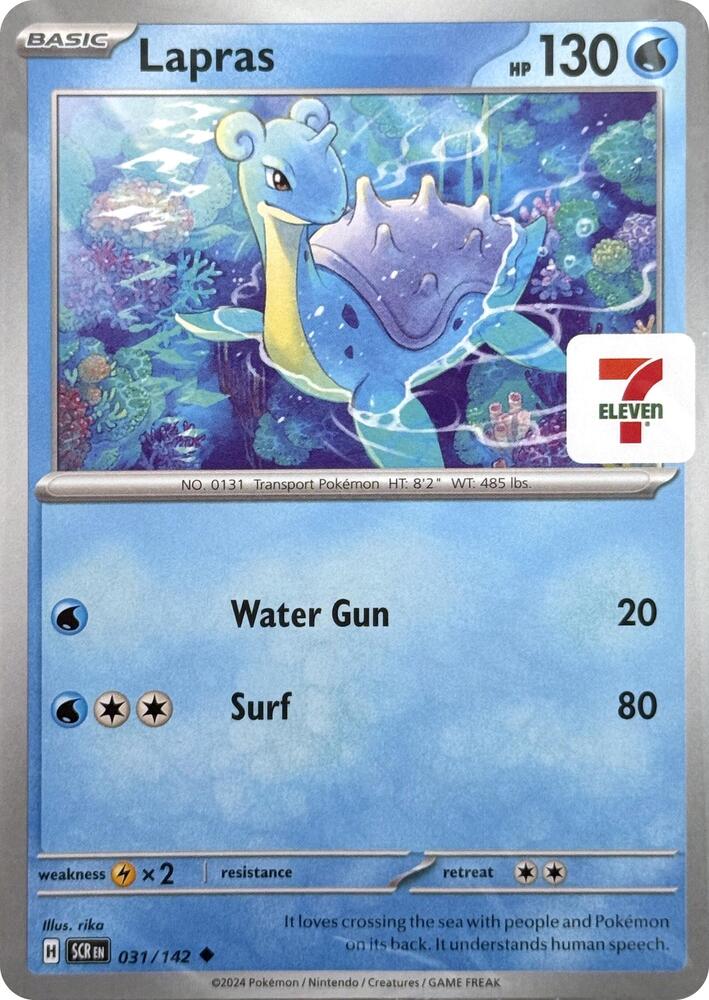 Lapras 7 Eleven Promo 031/142 card