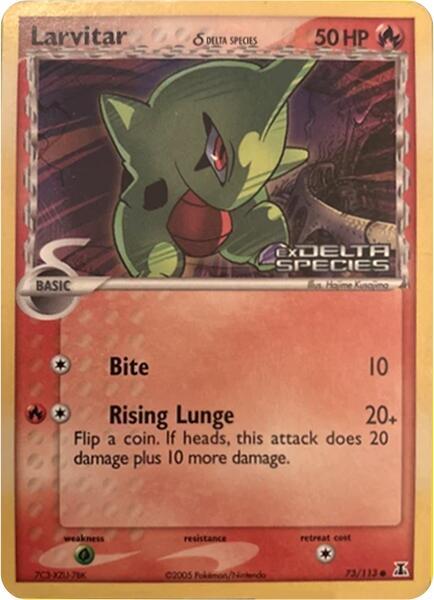 Larvitar Delta Species Stamp 73/113 card