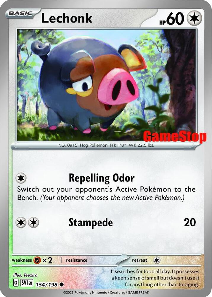 Lechonk 154 198 GameStop Promo card