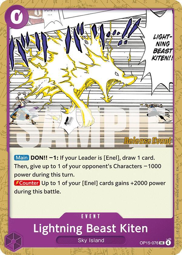 Lightning Beast Kiten OP15-076 carta