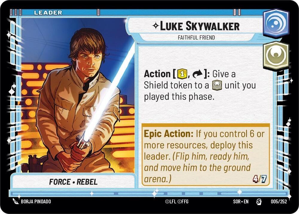 Luke Skywalker Faithful Friend 005/252 card