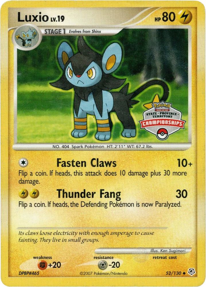 Luxio 52 130 State Championship Promo 052/130 card