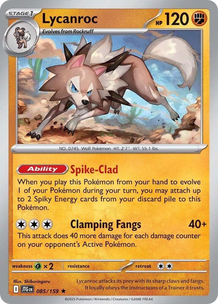 Lycanroc 085/159 card