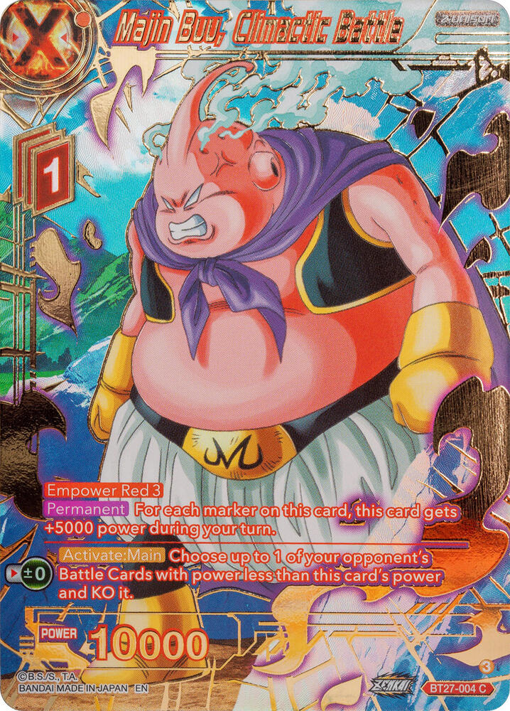 Majin Buu Climactic Battle Gold Stamped BT27-004 carta