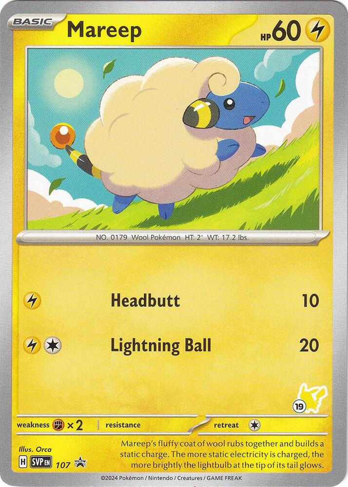 Mareep Pikachu 19 107 carta