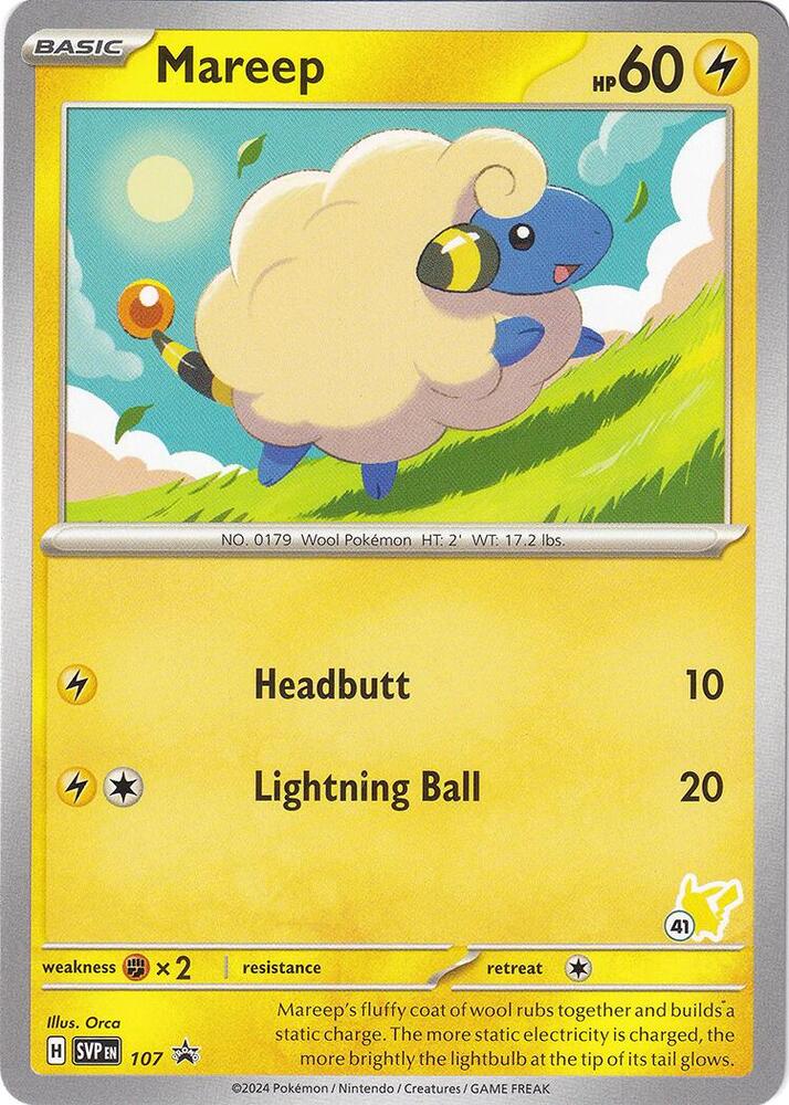 Mareep Pikachu 41 107 carta