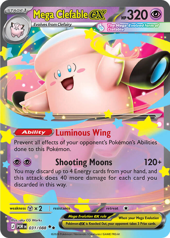 Mega Clefable ex 031/088 card