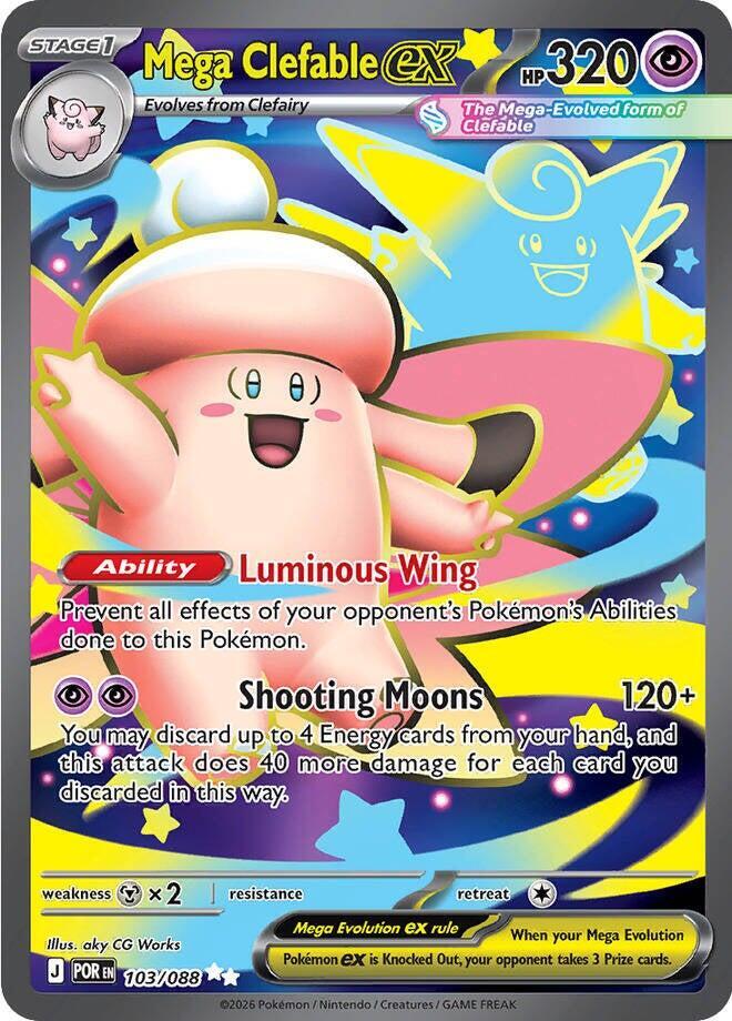 Mega Clefable ex 103/088 card