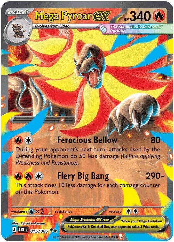 Mega Pyroar ex 015/086 card