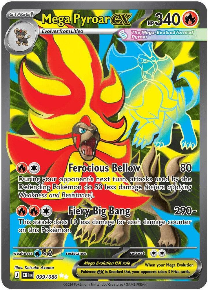 Mega Pyroar ex 099 086 carta