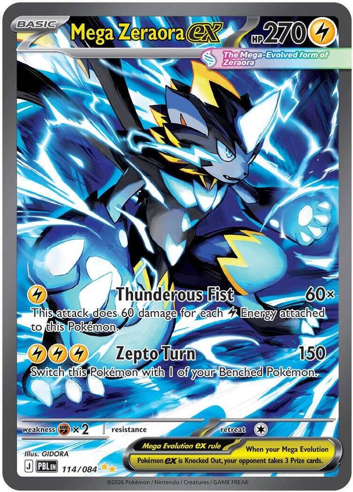 Mega Zeraora ex 114/084 card