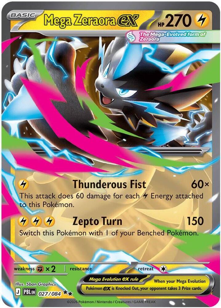 Mega Zeraora ex 27 card