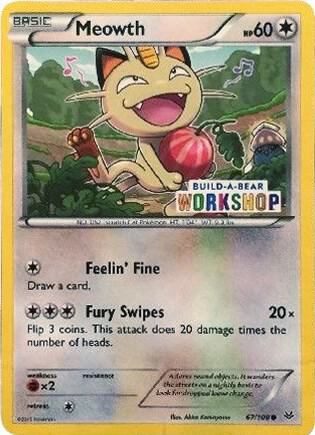 Meowth 67 108 Build A Bear Workshop Exclusive 067/108 card