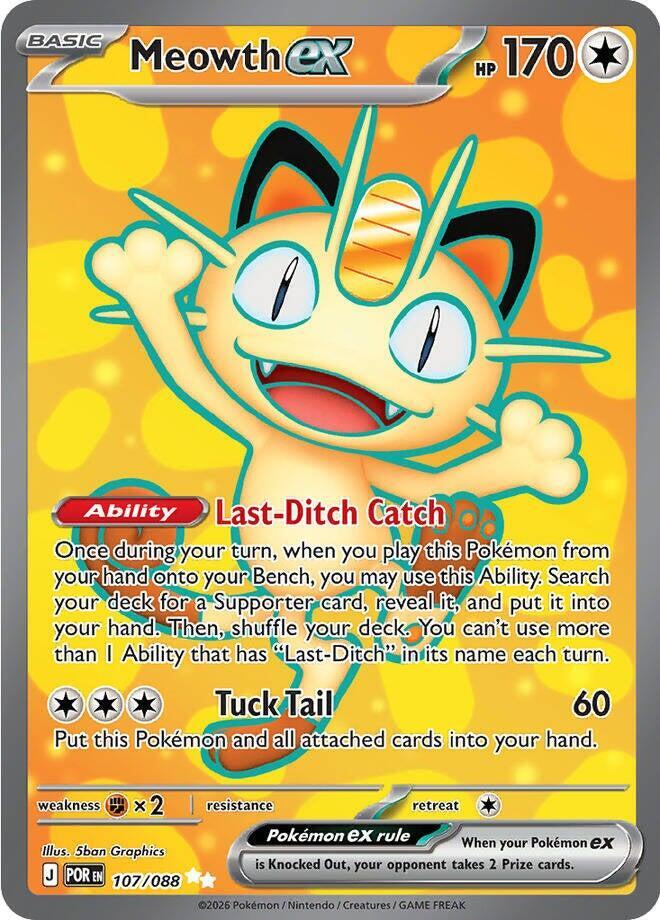 Meowth ex 107 088 carta