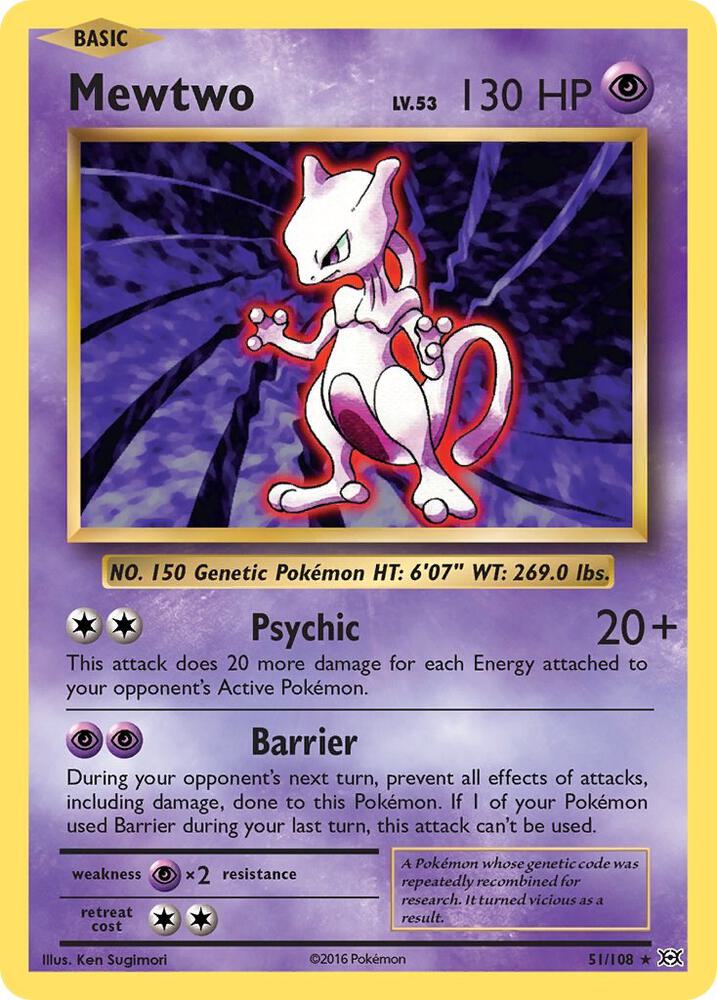 Mewtwo 51/108 carta