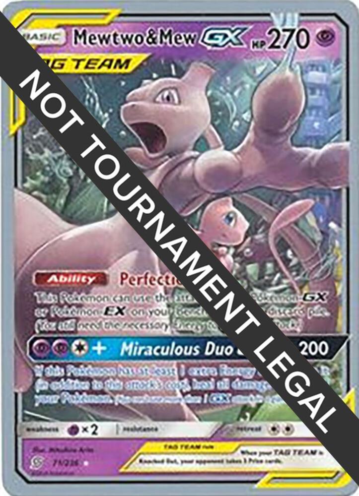 Mewtwo and Mew GX 2019 Henry Brand 71/236 card