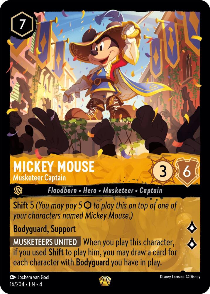 Mickey Mouse Musketeer Captain 16/204 card