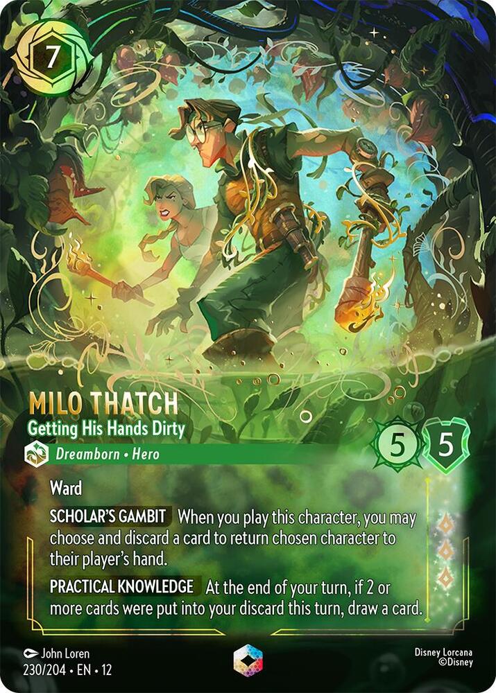 Milo Thatch Getting His Hands Dirty Enchanted 230/204 card
