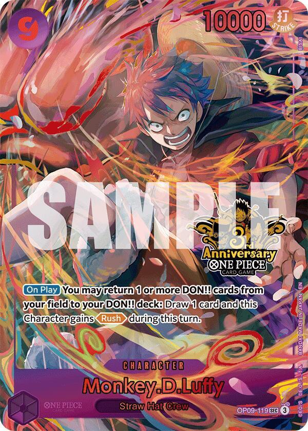 Monkey.D.Luffy (Japanese Version 3rd Anniversary Set) OP09-119 card