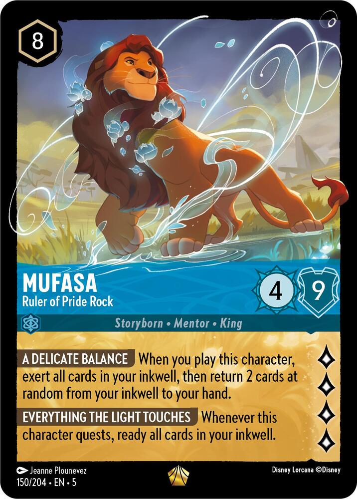 Mufasa Ruler of Pride Rock 150/204 carta