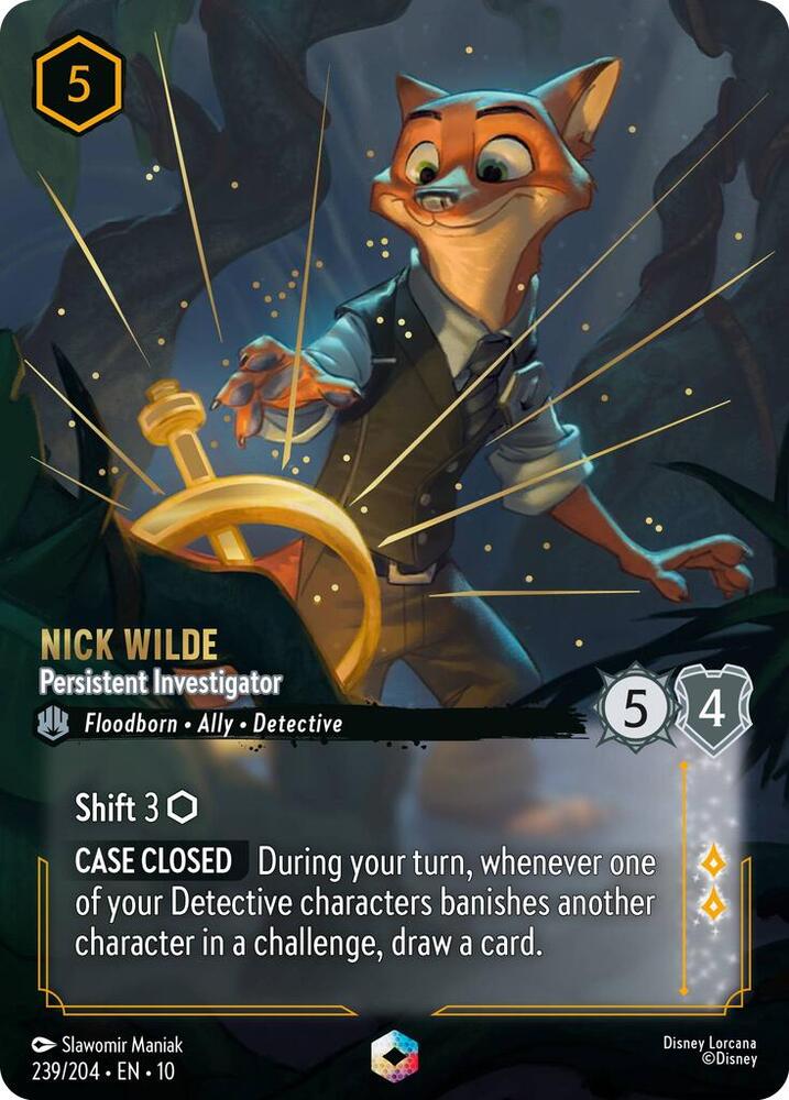 Nick Wilde Persistent Investigator Enchanted 239/204 carta