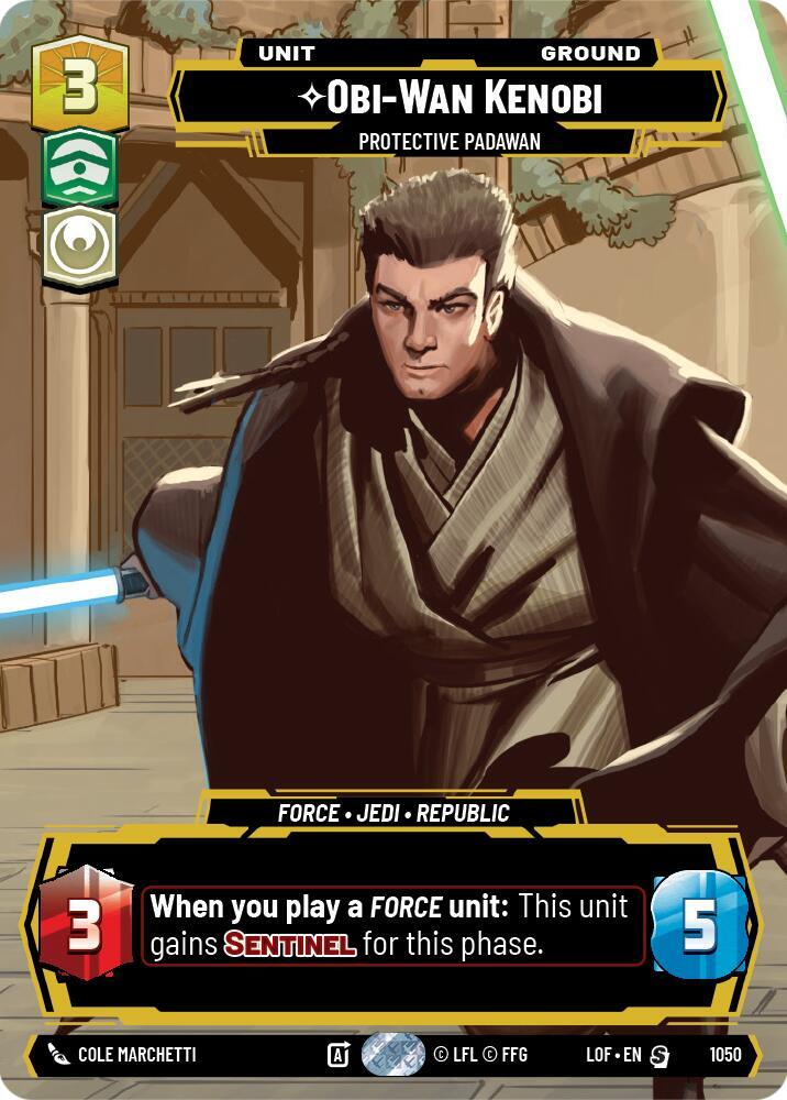 Obi Wan Kenobi Protective Padawan Prestige 1050 card