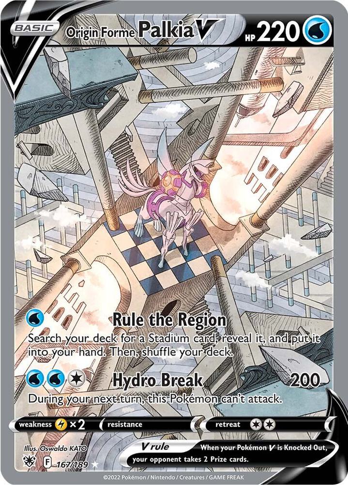 Origin Forme Palkia V (Alternate Full Art) 167/189 card
