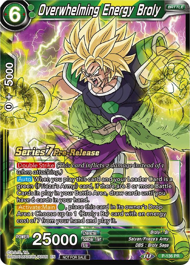 Overwhelming Energy Broly Alt Art P-136 card