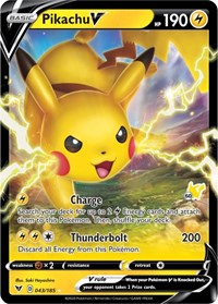 Pikachu V (#60 Pikachu Stamped) 043/185