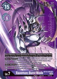 Ravemon: Burst Mode (Alternate Art with Purple Background) BT13-092 SR