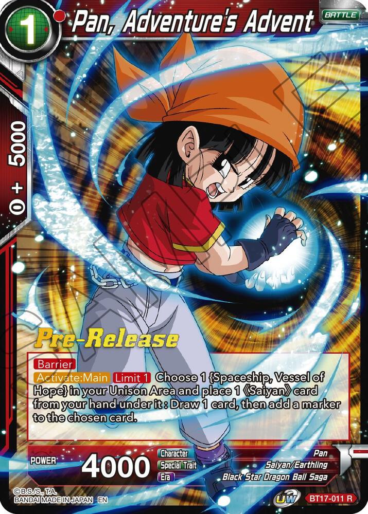 Pan Adventures Advent BT17-011