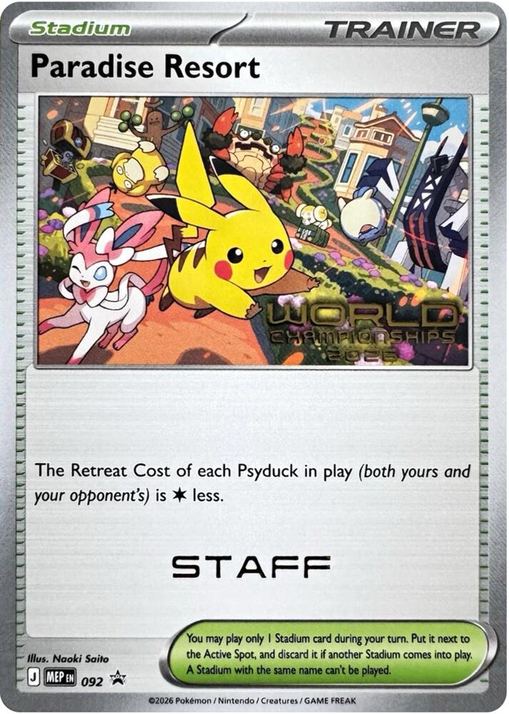 Paradise Resort 092 World Championships 2026 Staff card