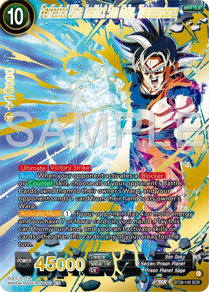 Perfected Ultra Instinct Son Goku Transcendence BT26-140 card