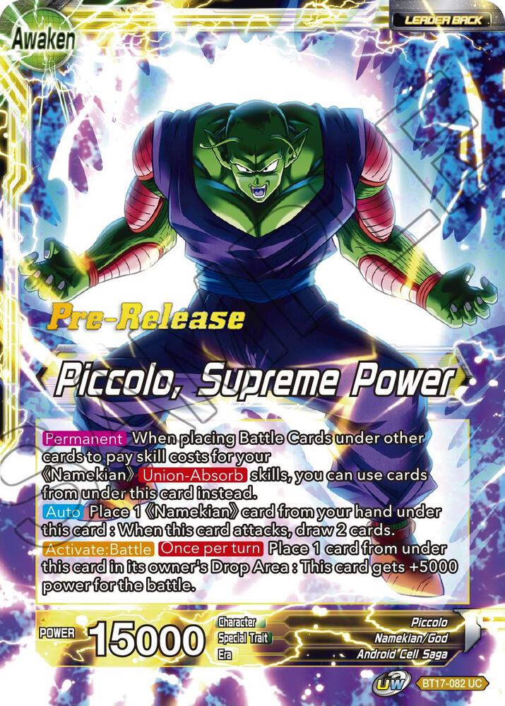 Piccolo Supreme Power BT17-082 card