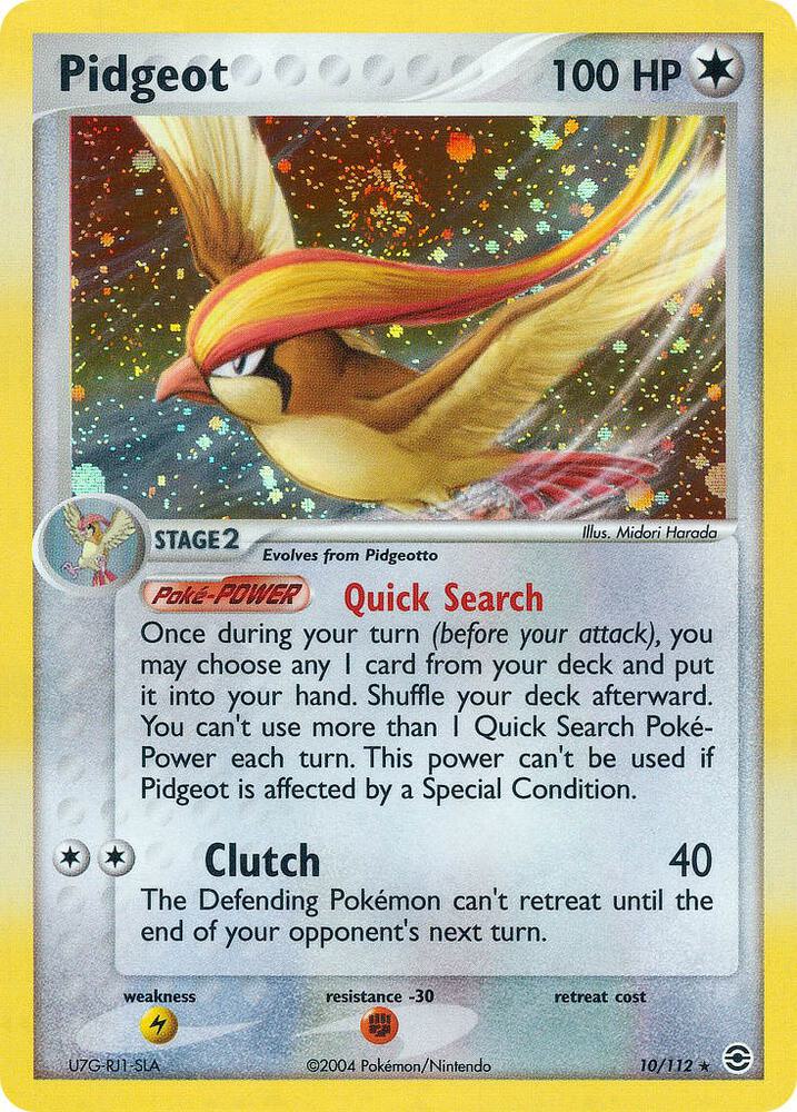 Pidgeot 10/112 card