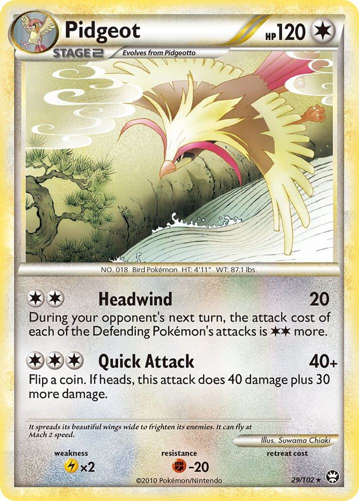 Pidgeot 29/102 card