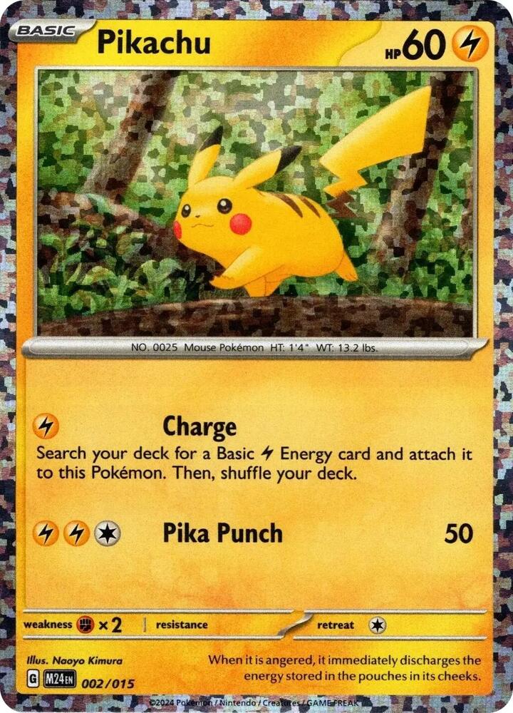 Pikachu 002/015 carta