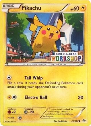 Pikachu 20 108 Build A Bear Workshop Exclusive 020/108 card