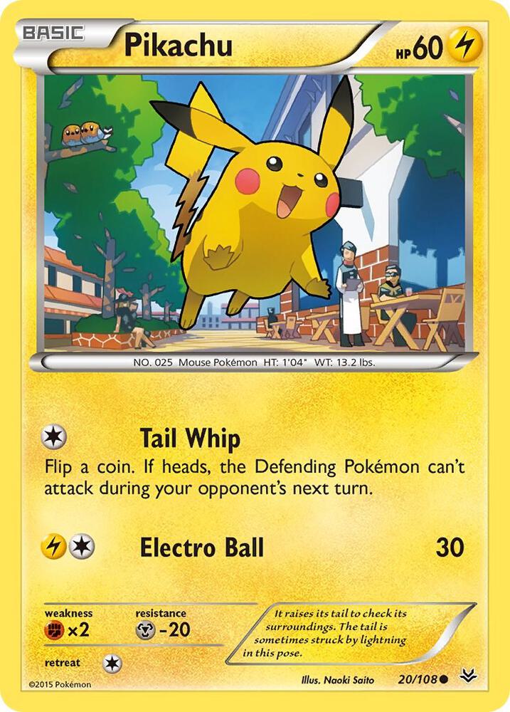 Pikachu 20/108 carta