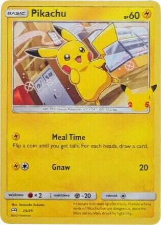 Pikachu 25 card
