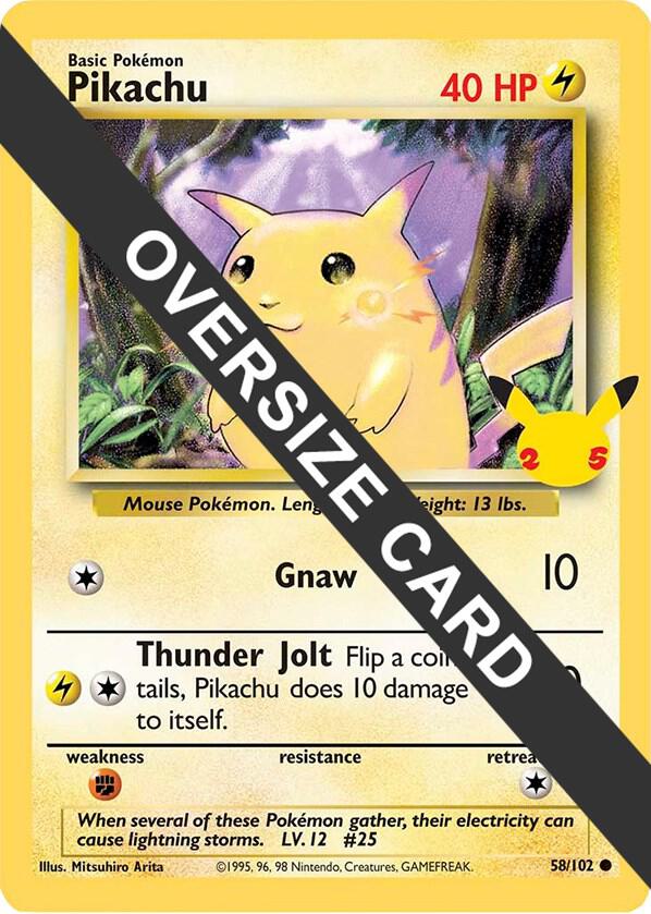 Pikachu 58 102 25th Anniversary card