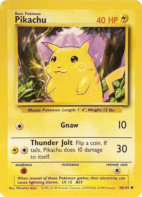 Pikachu 58/102 card